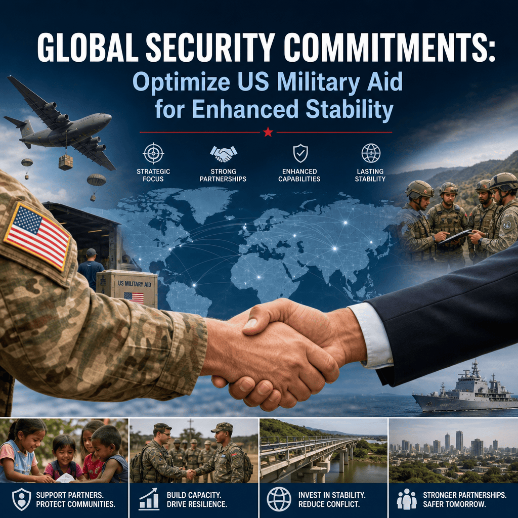 Illustration of Global Security Commitments: Optimize US Military Aid for Enhanced Stability