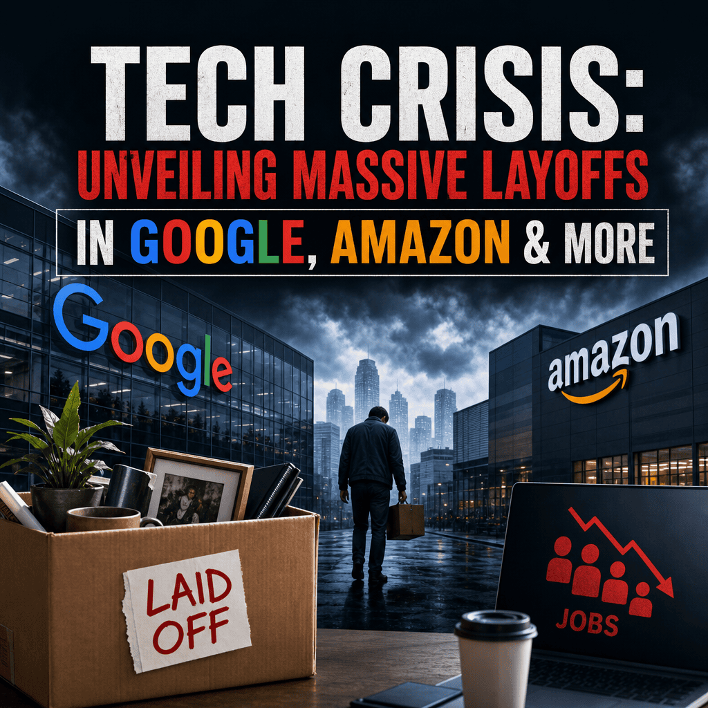Illustration of Tech Crisis: Unveiling Massive Layoffs in Google, Amazon & More
