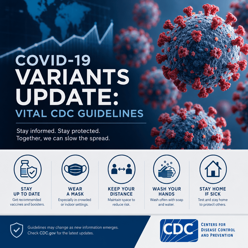 Illustration of COVID-19 Variants Update: Vital CDC Guidelines
