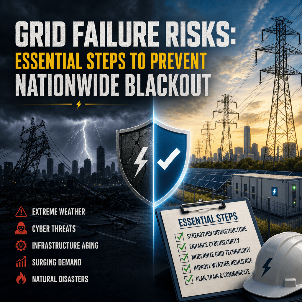Illustration of Grid Failure Risks: Essential Steps to Prevent Nationwide Blackout