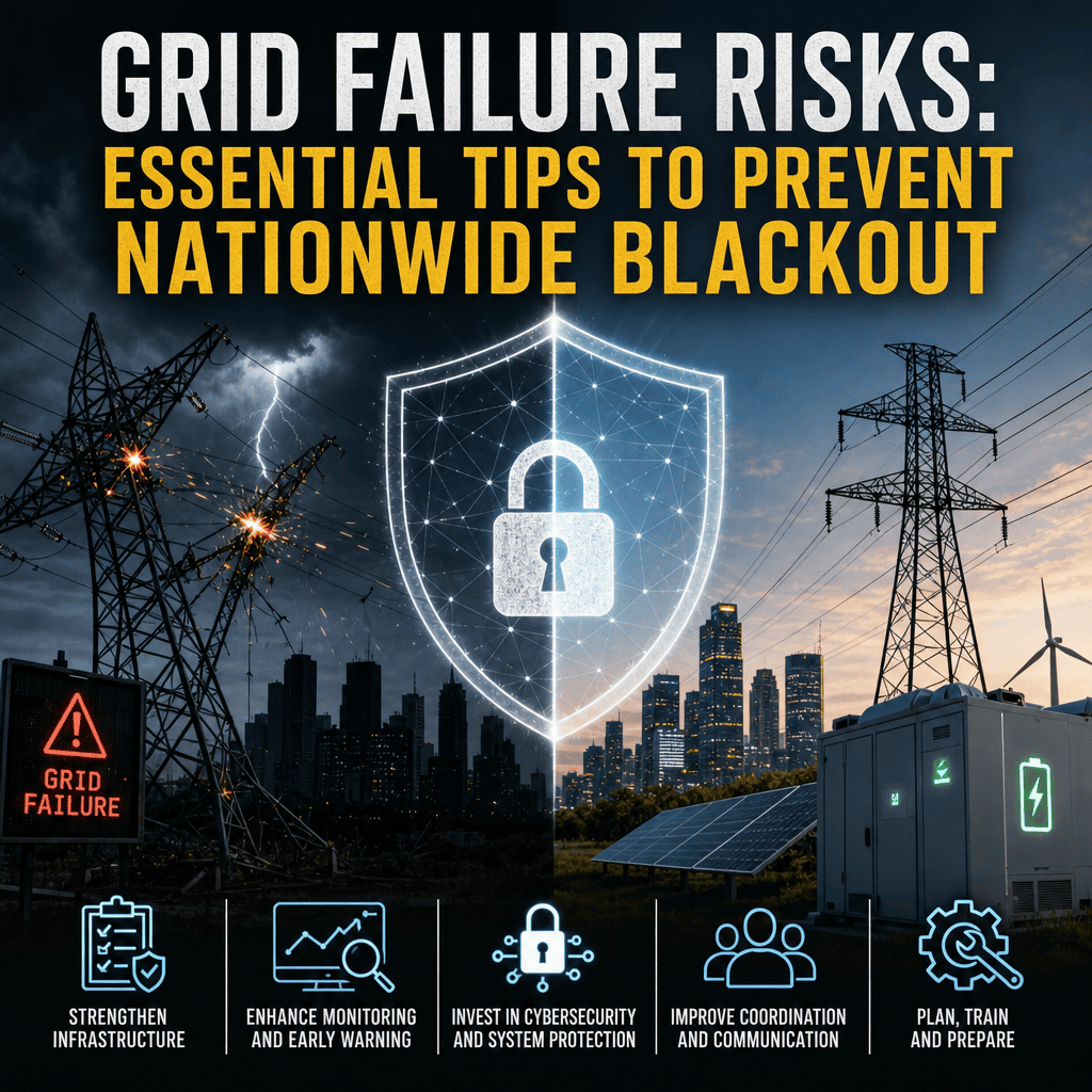 Illustration of Grid Failure Risks: Essential Tips to Prevent Nationwide Blackout