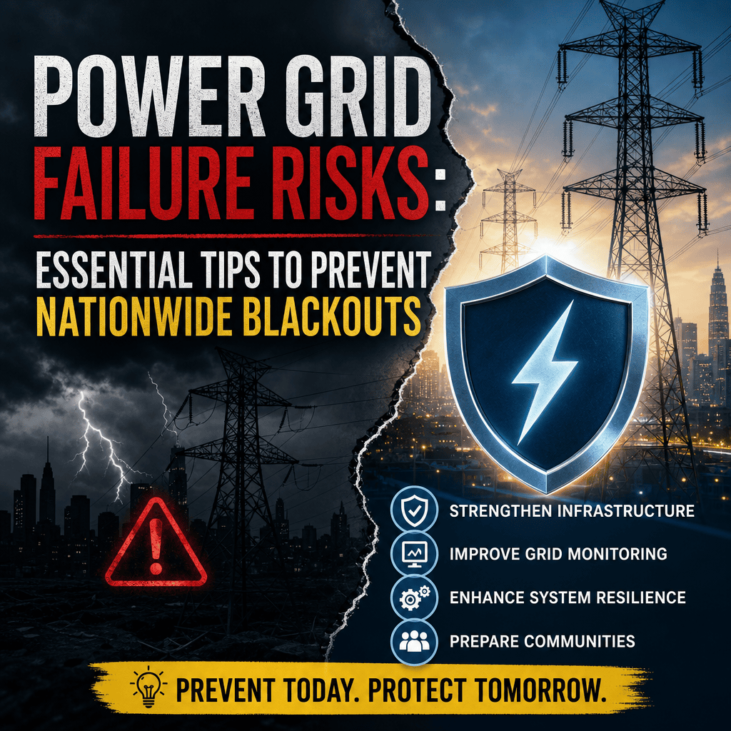 Illustration of Power Grid Failure Risks: Essential Tips to Prevent Nationwide Blackouts