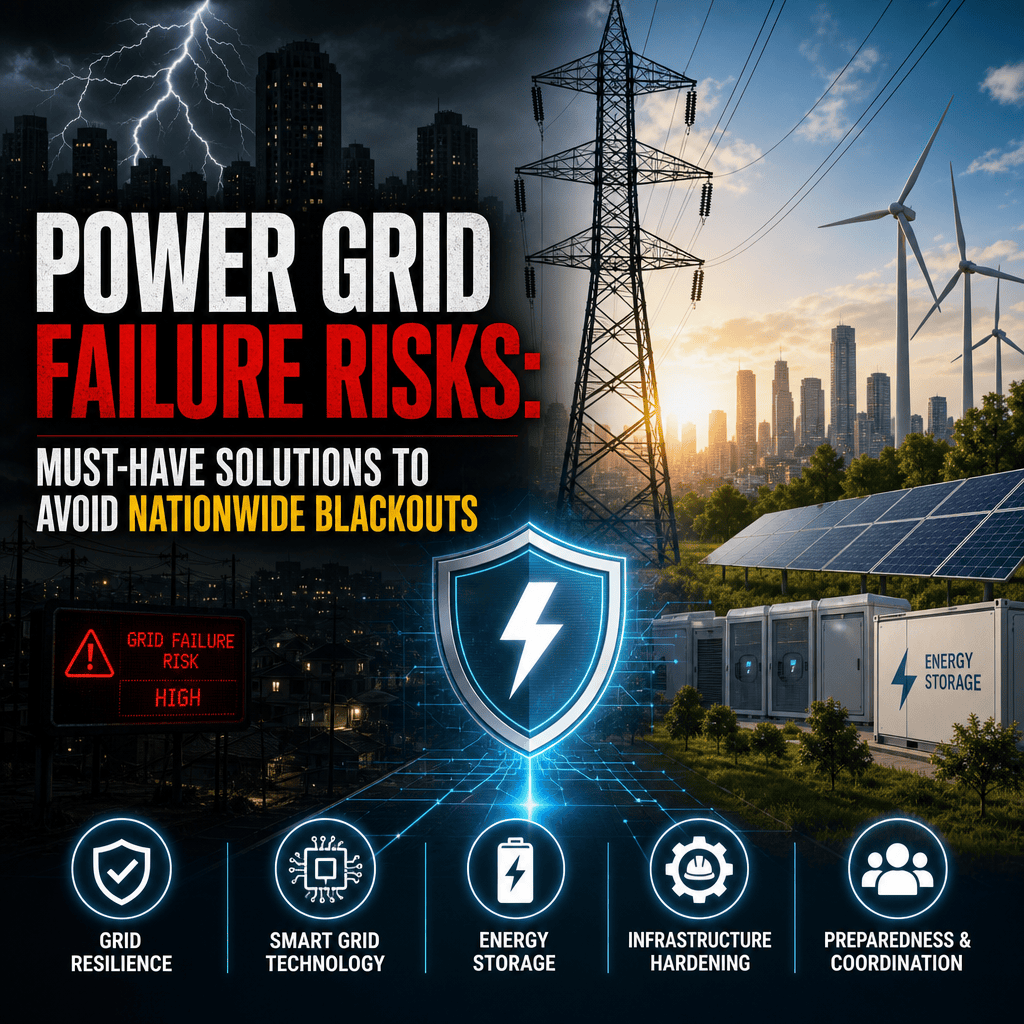 Illustration of Power Grid Failure Risks: Must-Have Solutions to Avoid Nationwide Blackouts