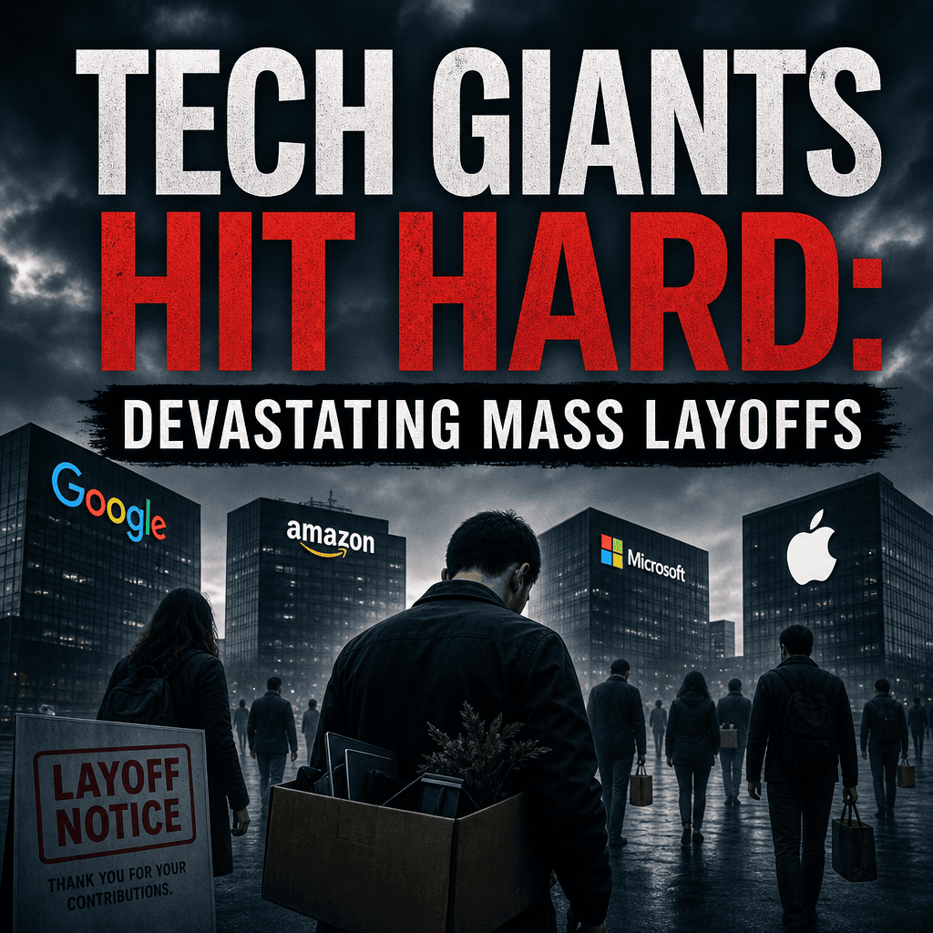Illustration of Tech Giants Hit Hard: Devastating Mass Layoffs