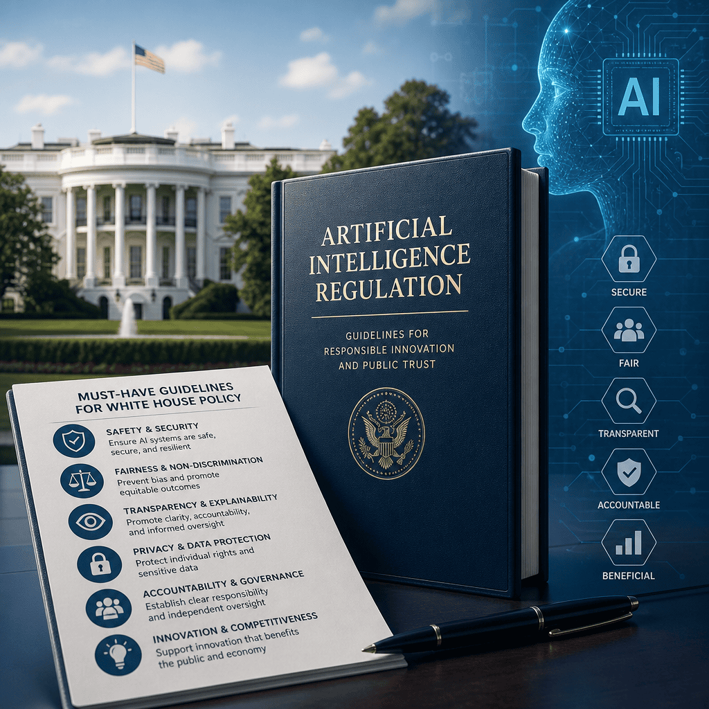 Illustration of Artificial Intelligence Regulation: Must-Have Guidelines for White House Policy