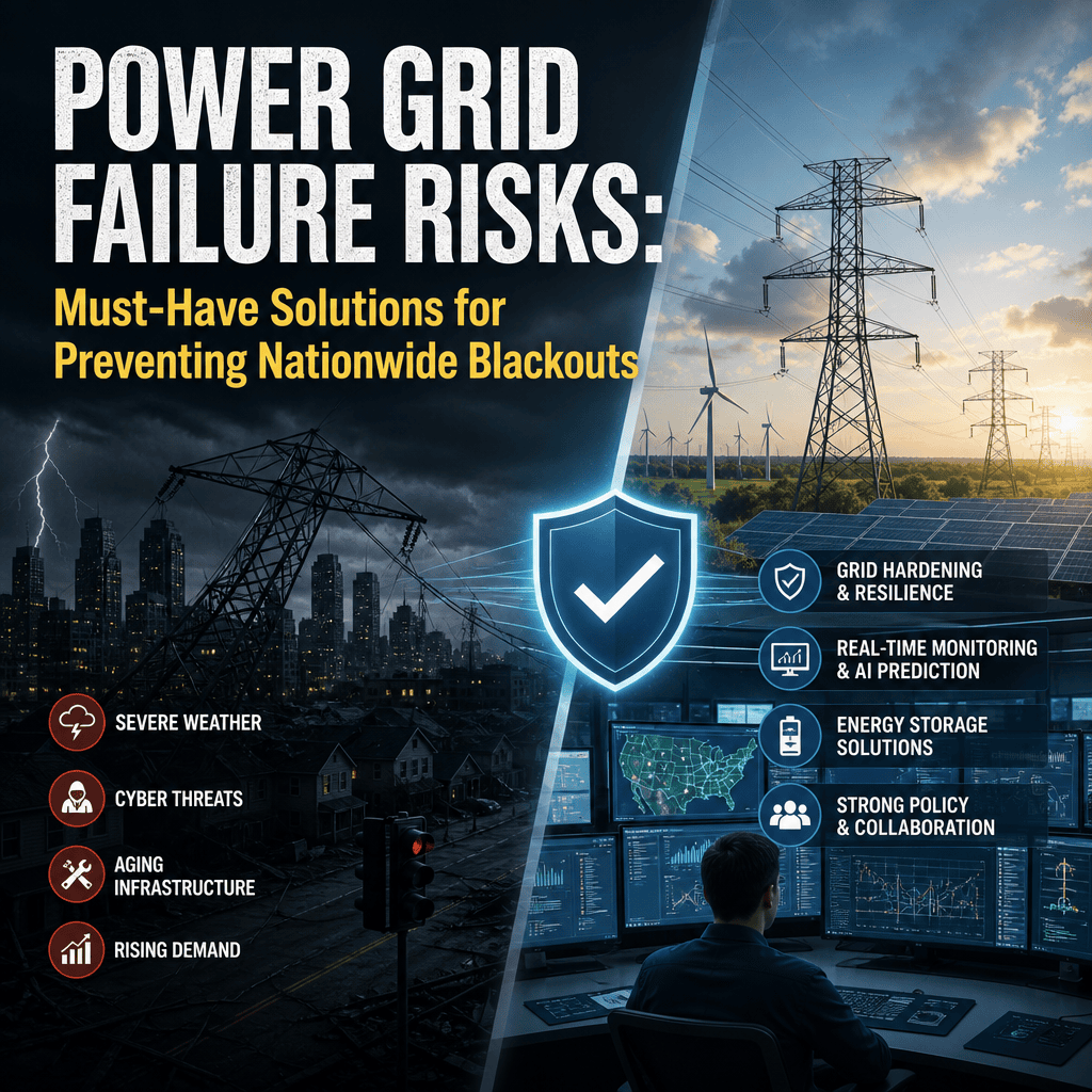 Illustration of Power Grid Failure Risks: Must-Have Solutions for Preventing Nationwide Blackouts