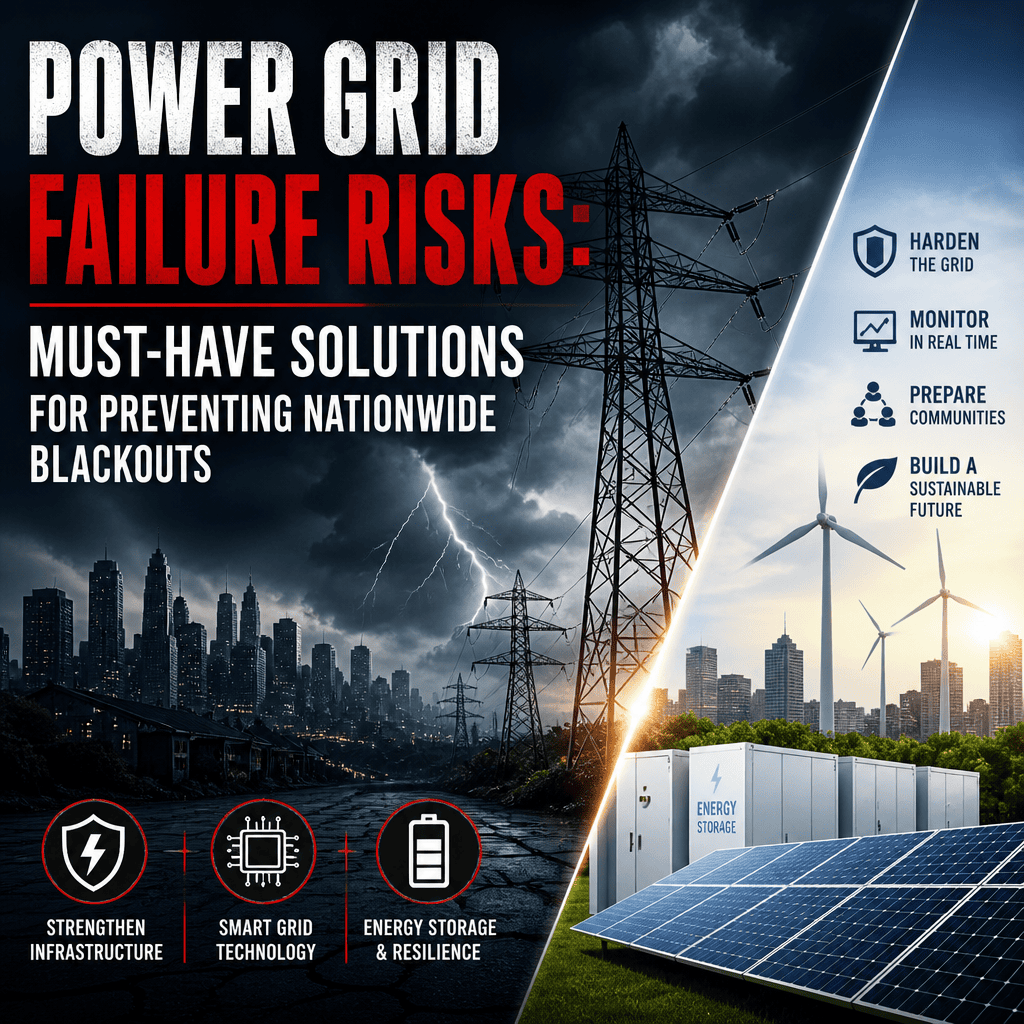 Illustration of Power Grid Failure Risks: Must-Have Solutions for Preventing Nationwide Blackouts